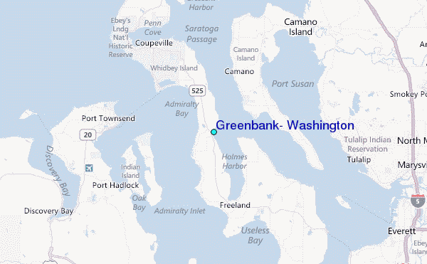 Greenbank, Washington Tide Station Location Map