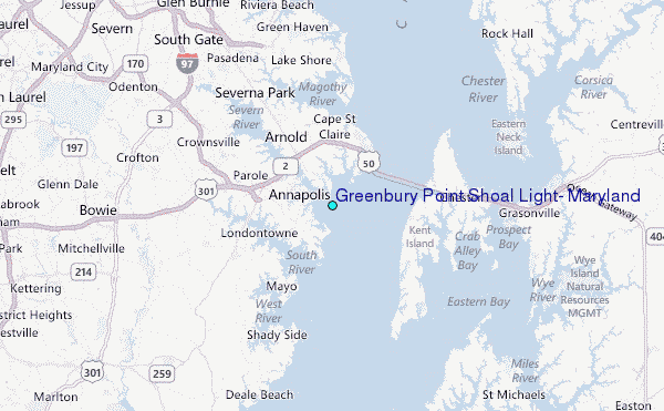 Greenbury Point Shoal Light, Maryland Tide Station Location Map