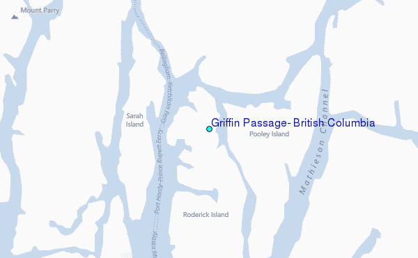 Griffin Passage, British Columbia Tide Station Location Map