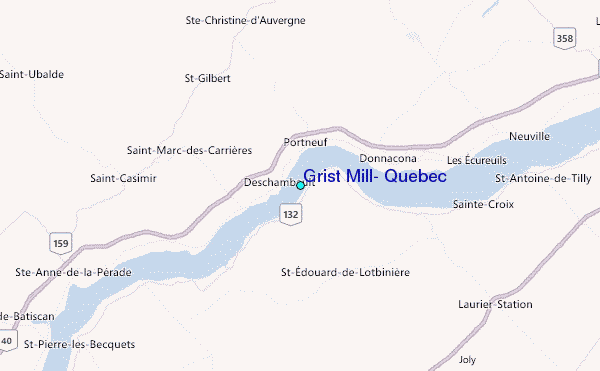 Grist Mill, Quebec Tide Station Location Map