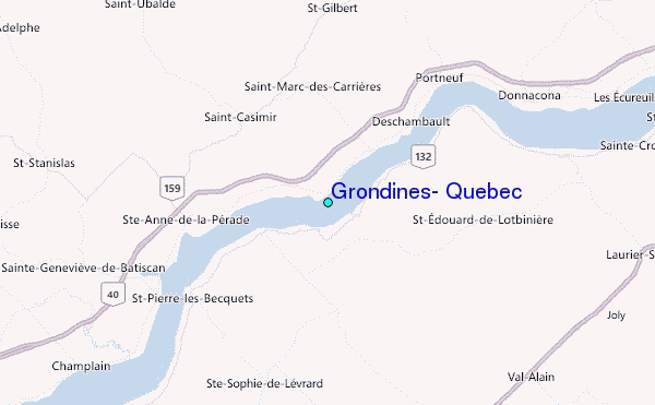Grondines, Quebec Tide Station Location Map