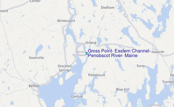 Gross Point, Eastern Channel, Penobscot River, Maine Tide Station Location Map