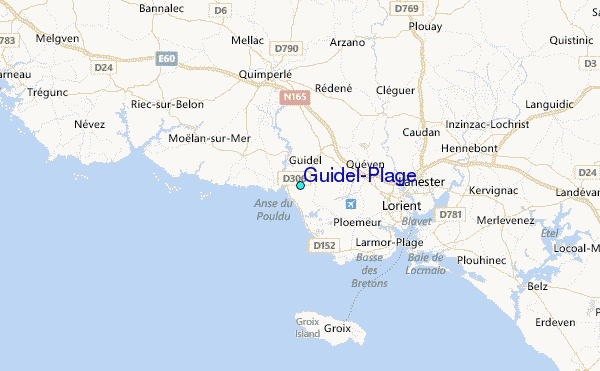 Guidel-Plage Tide Station Location Map