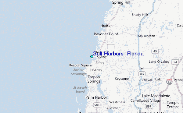 Gulf Harbors, Florida Tide Station Location Map