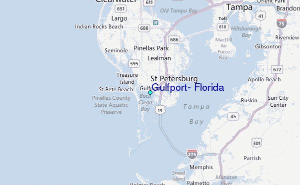 Gulfport, Florida Tide Station Location Map