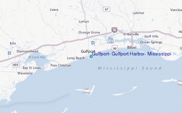 Gulfport, Gulfport Harbor, Mississippi Tide Station Location Map