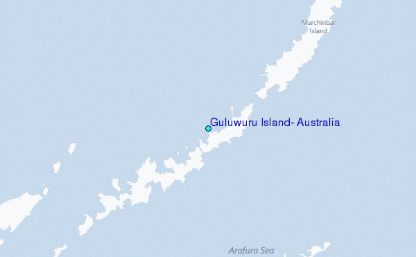 Guluwuru Island, Australia Tide Station Location Map
