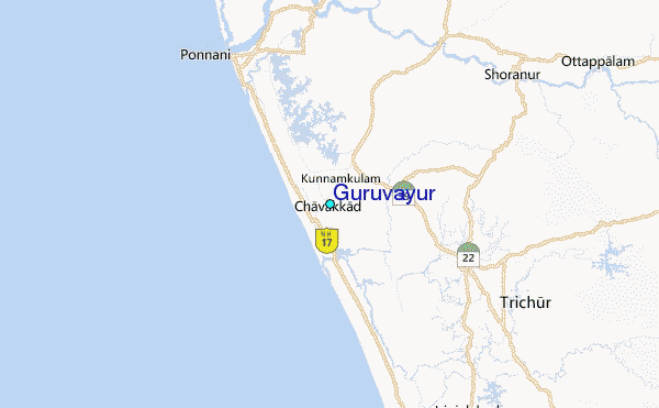 Guruvayur Tide Station Location Map