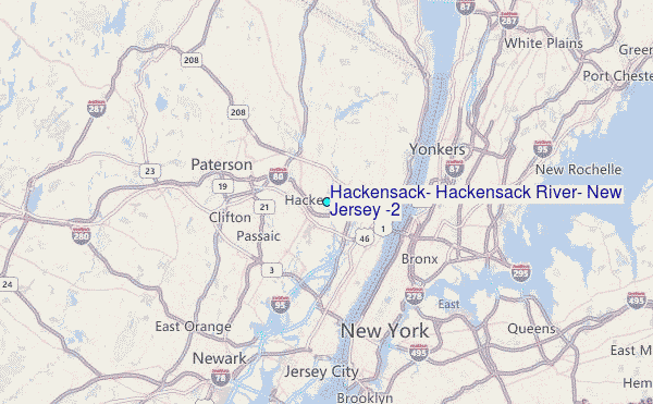 Hackensack, Hackensack River, New Jersey (2) Tide Station Location Map