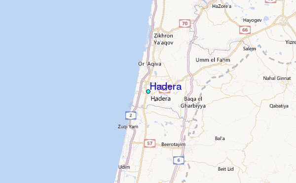 Hadera Tide Station Location Map