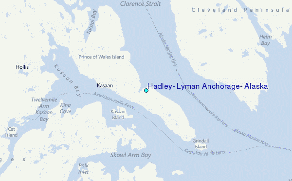 Hadley, Lyman Anchorage, Alaska Tide Station Location Map
