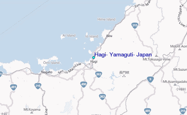 Hagi, Yamaguti, Japan Tide Station Location Map
