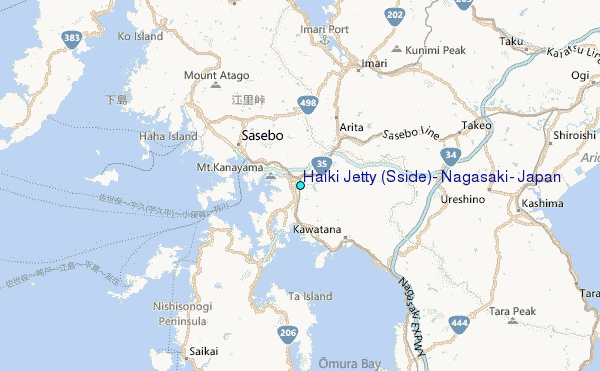 Haiki Jetty (S.side), Nagasaki, Japan Tide Station Location Map