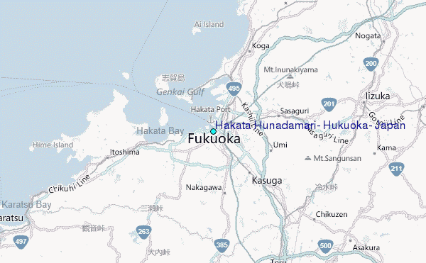 Hakata Hunadamari, Hukuoka, Japan Tide Station Location Map