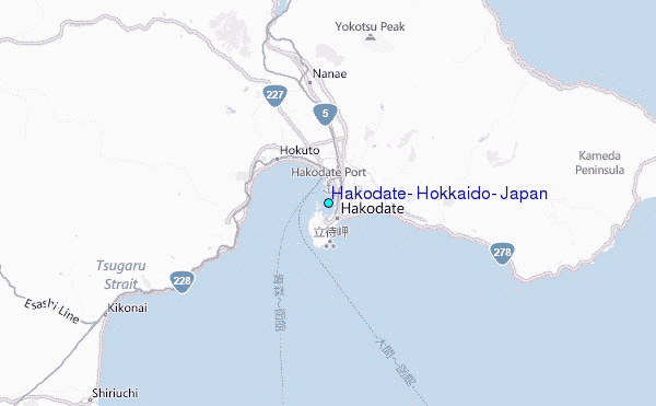 Hakodate, Hokkaido, Japan Tide Station Location Map