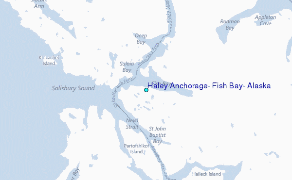 Haley Anchorage, Fish Bay, Alaska Tide Station Location Map