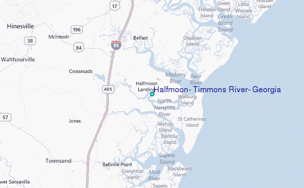 Halfmoon, Timmons River, Georgia Tide Station Location Map