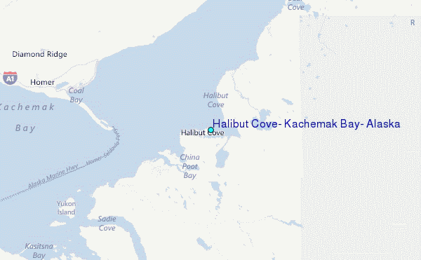 Halibut Cove, Kachemak Bay, Alaska Tide Station Location Map