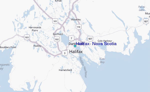 Halifax, Nova Scotia Tide Station Location Map