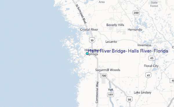 Halls River Bridge, Halls River, Florida Tide Station Location Map