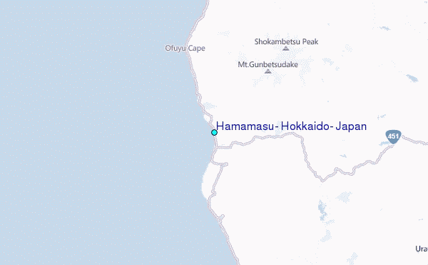 Hamamasu, Hokkaido, Japan Tide Station Location Map