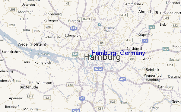 Hamburg, Germany Tide Station Location Map