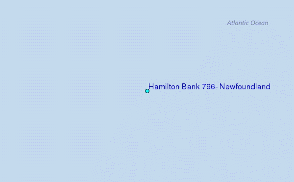 Hamilton Bank 796, Newfoundland Tide Station Location Map