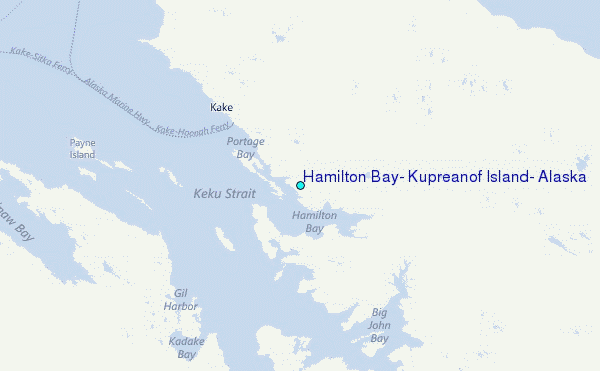 Hamilton Bay, Kupreanof Island, Alaska Tide Station Location Map