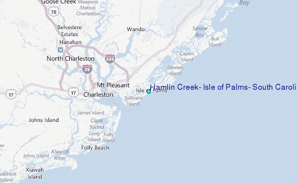 Hamlin Creek, Isle of Palms, South Carolina Tide Station Location Map