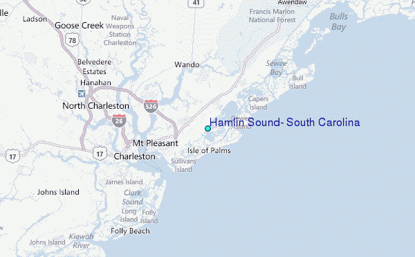 Hamlin Sound, South Carolina Tide Station Location Map