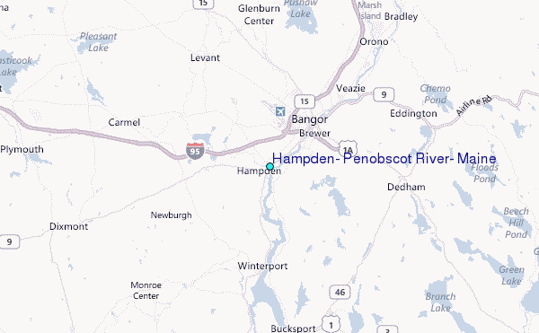 Hampden, Penobscot River, Maine Tide Station Location Map