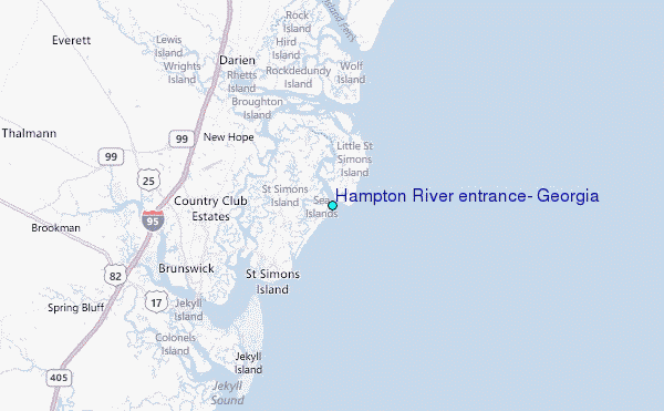 Hampton River entrance, Georgia Tide Station Location Map