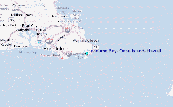 Hanauma Bay, Oahu Island, Hawaii Tide Station Location Map