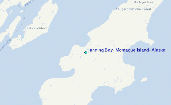 Hanning Bay, Montague Island, Alaska Tide Station Location Map