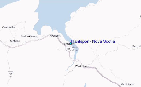 Hantsport, Nova Scotia Tide Station Location Map