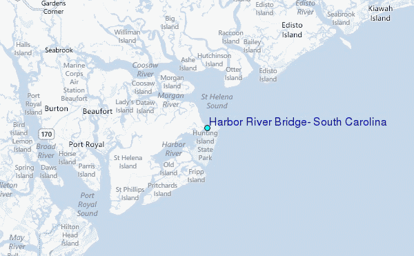 Harbor River Bridge, South Carolina Tide Station Location Map