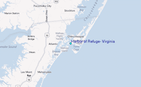 Harbor of Refuge, Virginia Tide Station Location Map