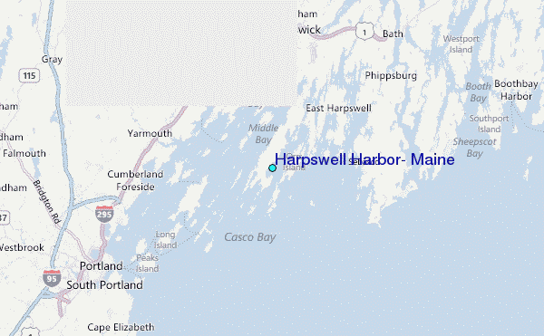 Harpswell Harbor, Maine Tide Station Location Map