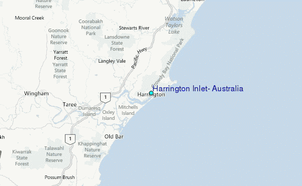 Harrington Inlet, Australia Tide Station Location Map
