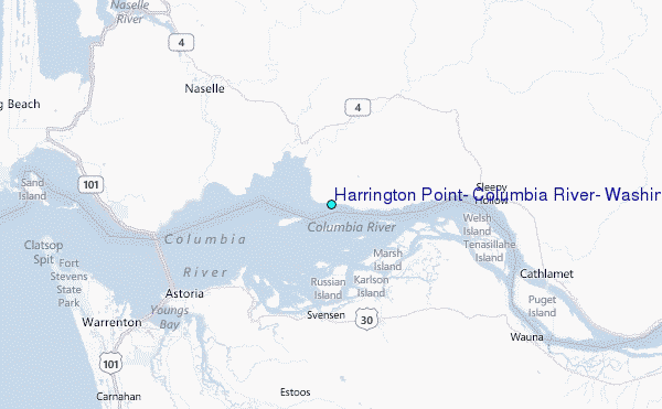 Harrington Point, Columbia River, Washington Tide Station Location Map