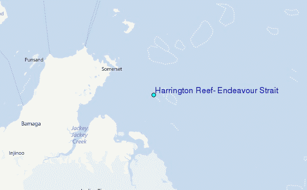 Harrington Reef, Endeavour Strait Tide Station Location Map