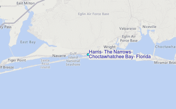 Harris, The Narrows, Choctawhatchee Bay, Florida Tide Station Location Map