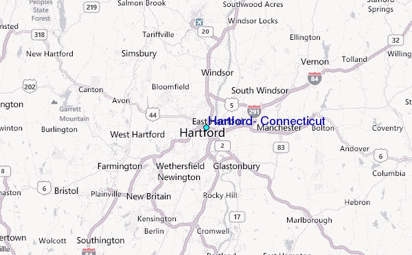 Hartford, Connecticut Tide Station Location Map