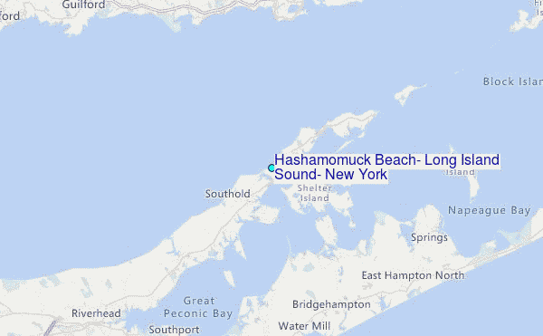 Hashamomuck Beach, Long Island Sound, New York Tide Station Location Map