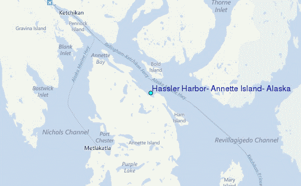Hassler Harbor, Annette Island, Alaska Tide Station Location Map