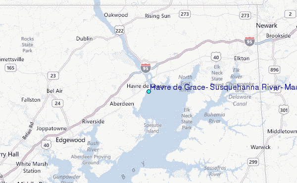 Havre de Grace, Susquehanna River, Maryland Tide Station Location Map