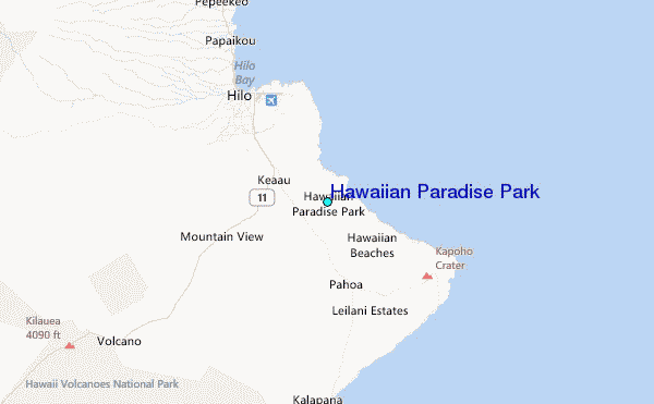 Hawaiian Paradise Park Tide Station Location Map