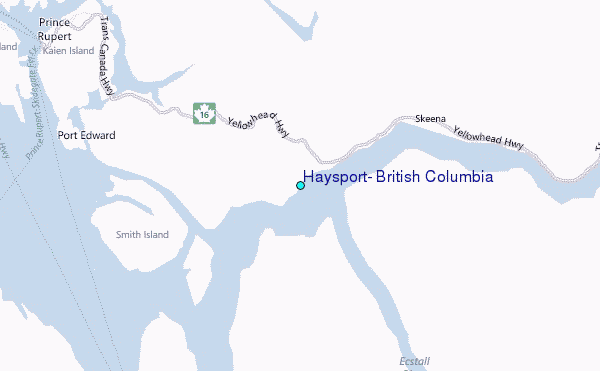 Haysport, British Columbia Tide Station Location Map