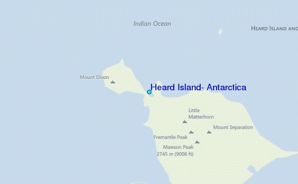 Heard Island, Antarctica Tide Station Location Map