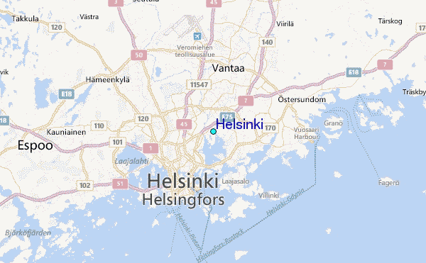 Helsinki Tide Station Location Map